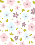 Gentle Bloom white pastel watercolor floral wallpaper