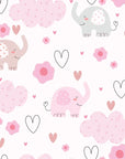 Gentle Flutter white pink elephant and cloud wallpaper