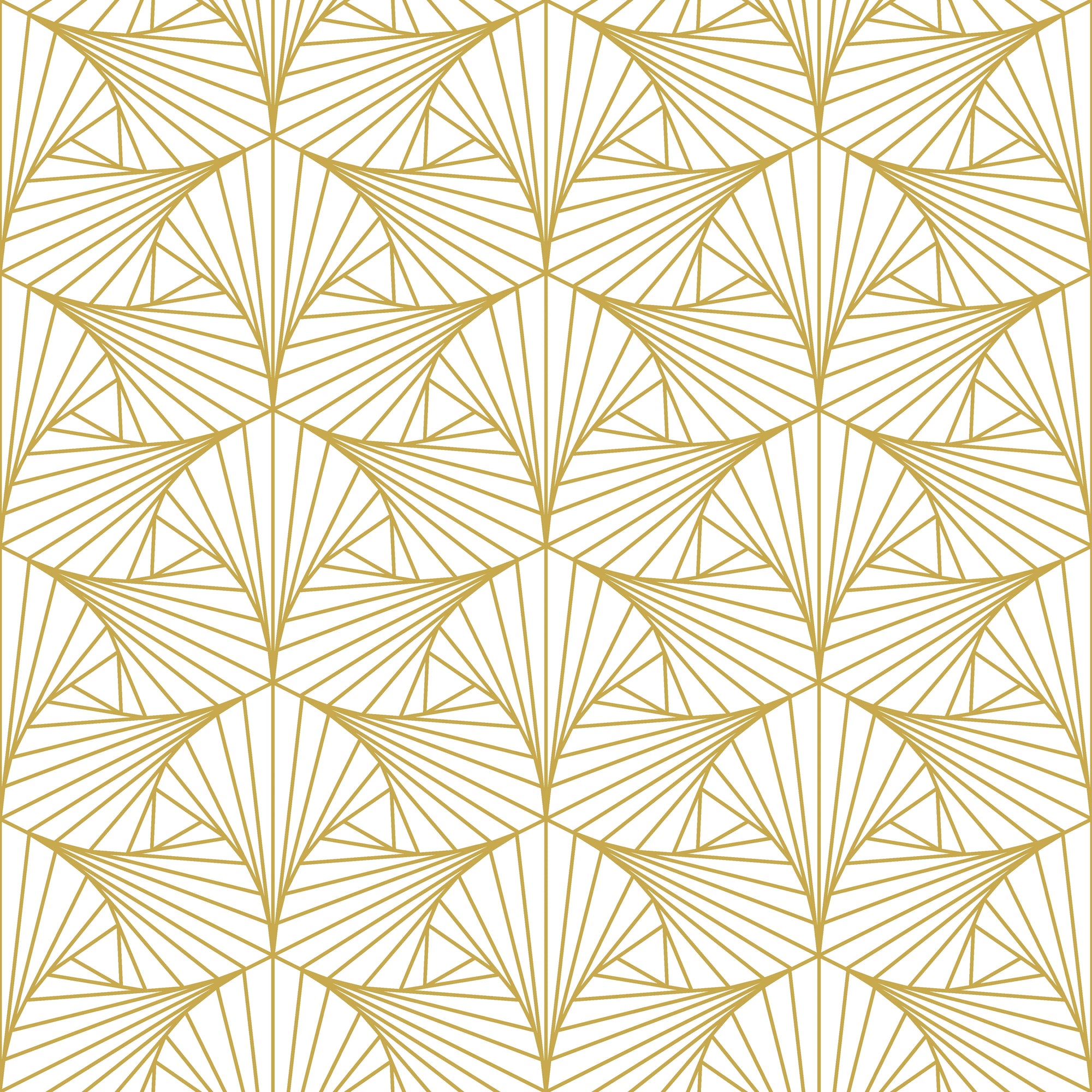 Smooth gold art deco geometric line peel and stick wallpaper - Gilded Arcade