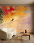 Smooth soft rose and gold watercolor abstract peel and stick wallpaper - Gilded Blush