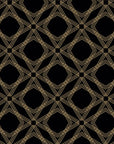 Gilded Cage black and gold geometric diamond trellis wallpaper