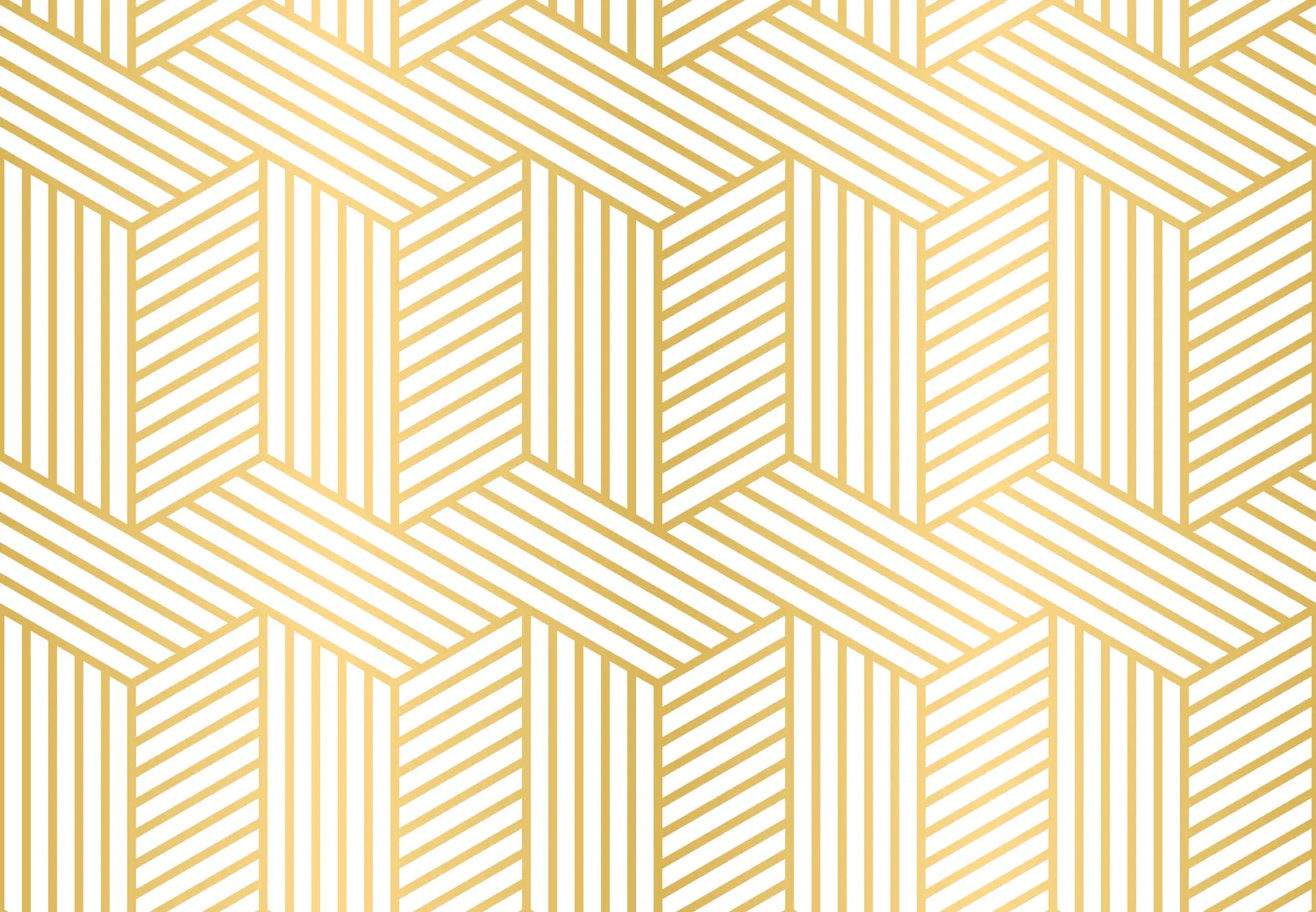 Gilded Corner bold gold and white geometric stripe mural wallpaper