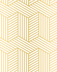 Gilded Corner bold gold and white geometric stripe mural wallpaper