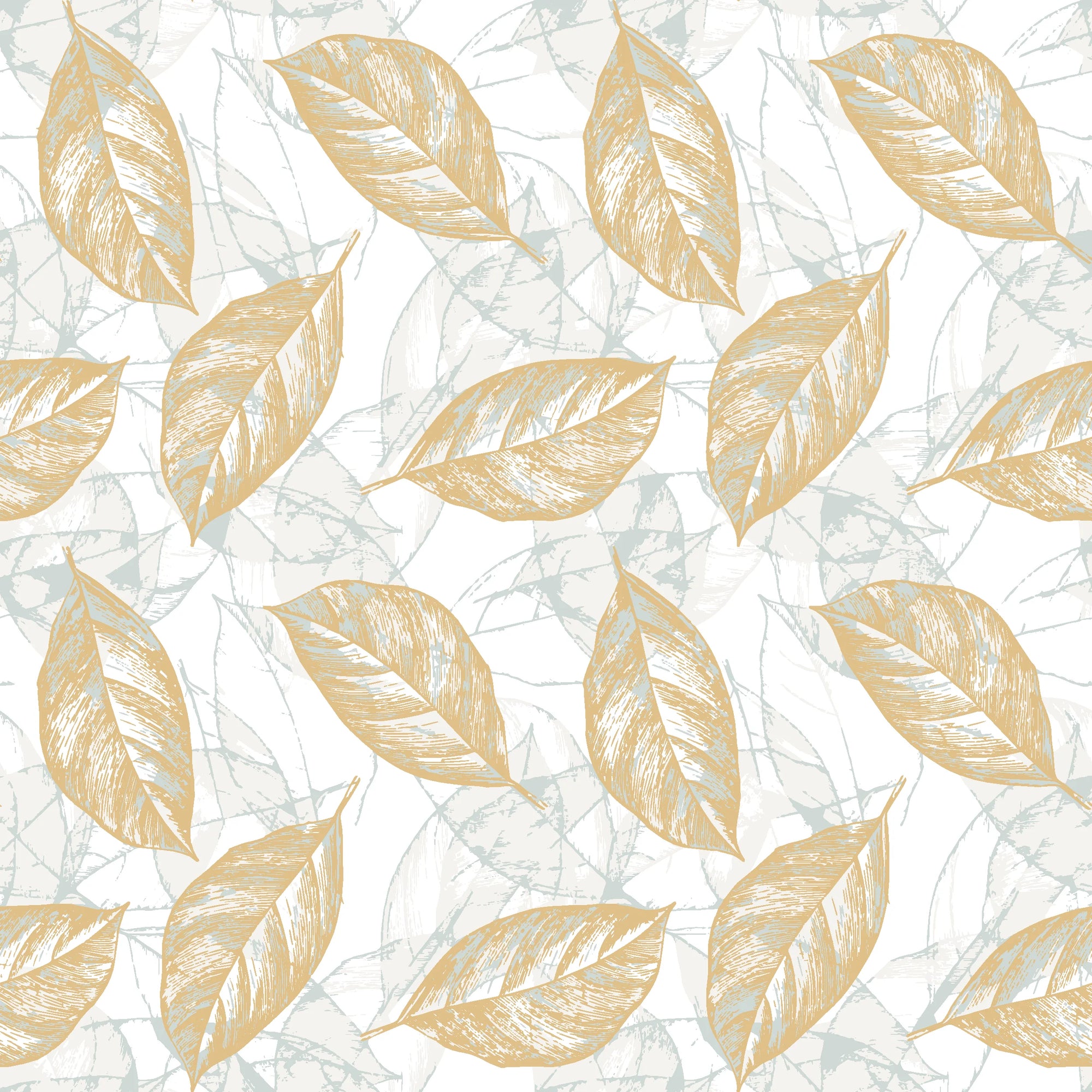Gilded Frond neutral botanical peel and stick wallpaper