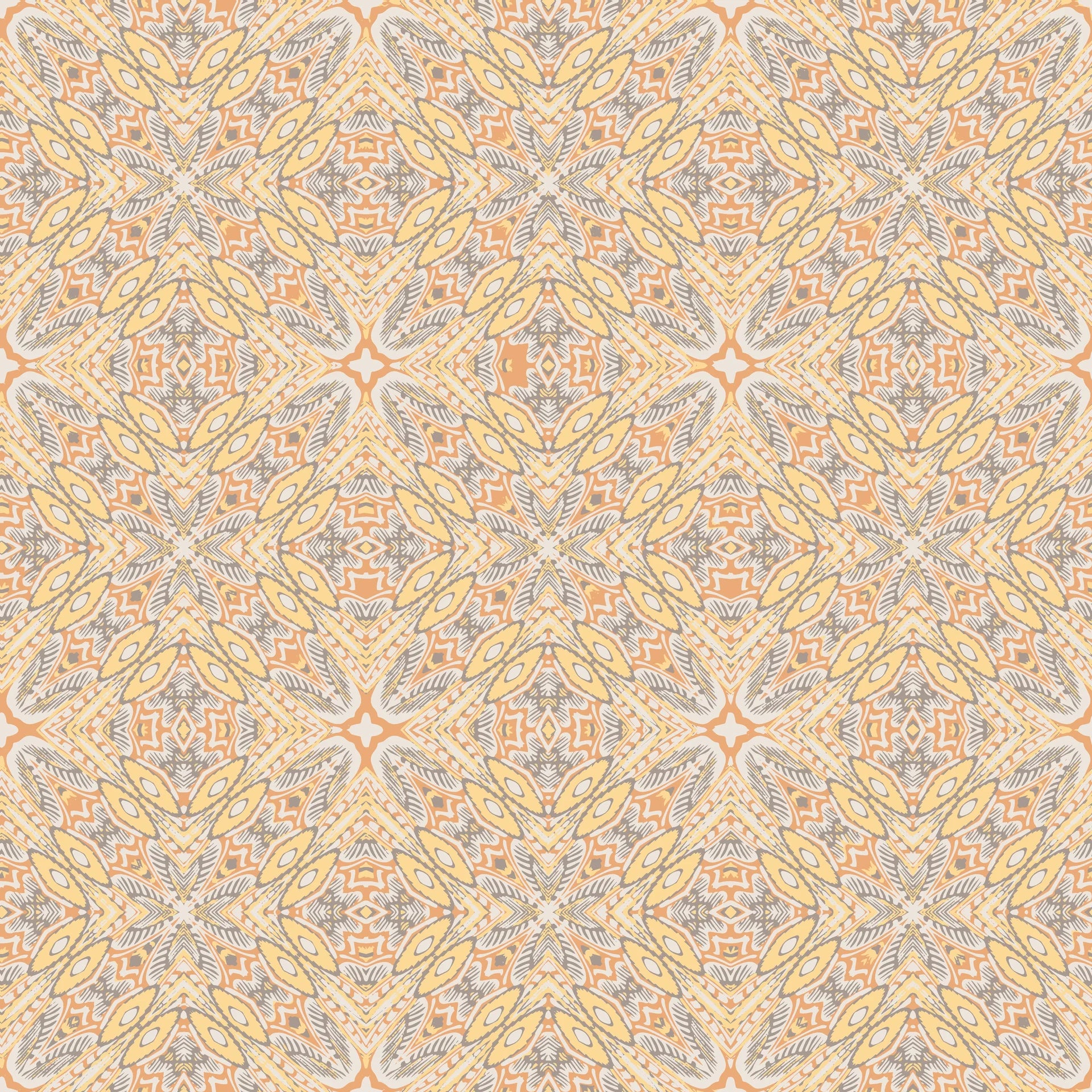 Linen-like yellow orange geometric peel and stick wallpaper - Gilded Sun
