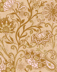 Gilded Tapestry warm gold paisley floral wallpaper