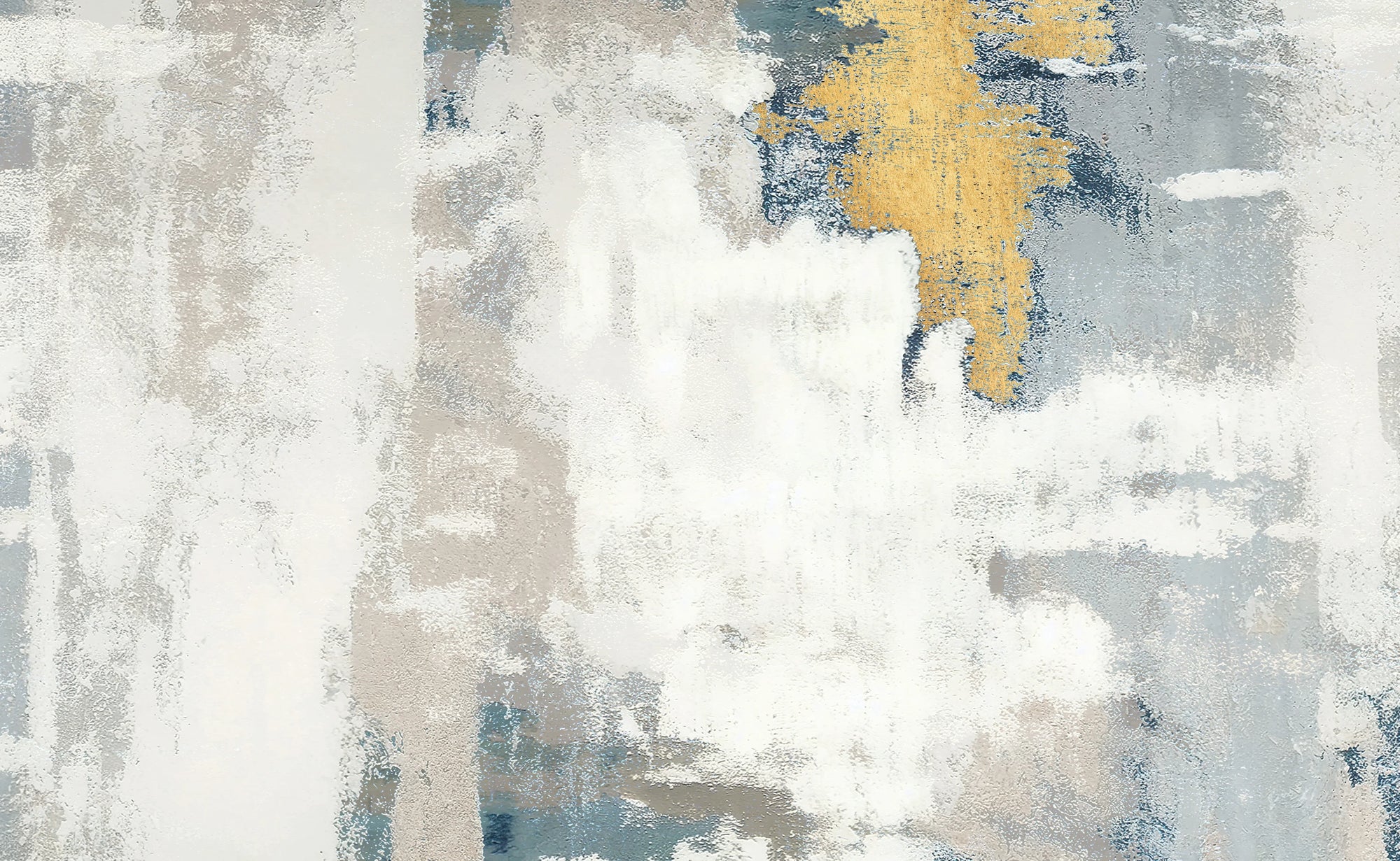 Matte peel and stick wallpaper with grey texture gold accent - Gilded Fog