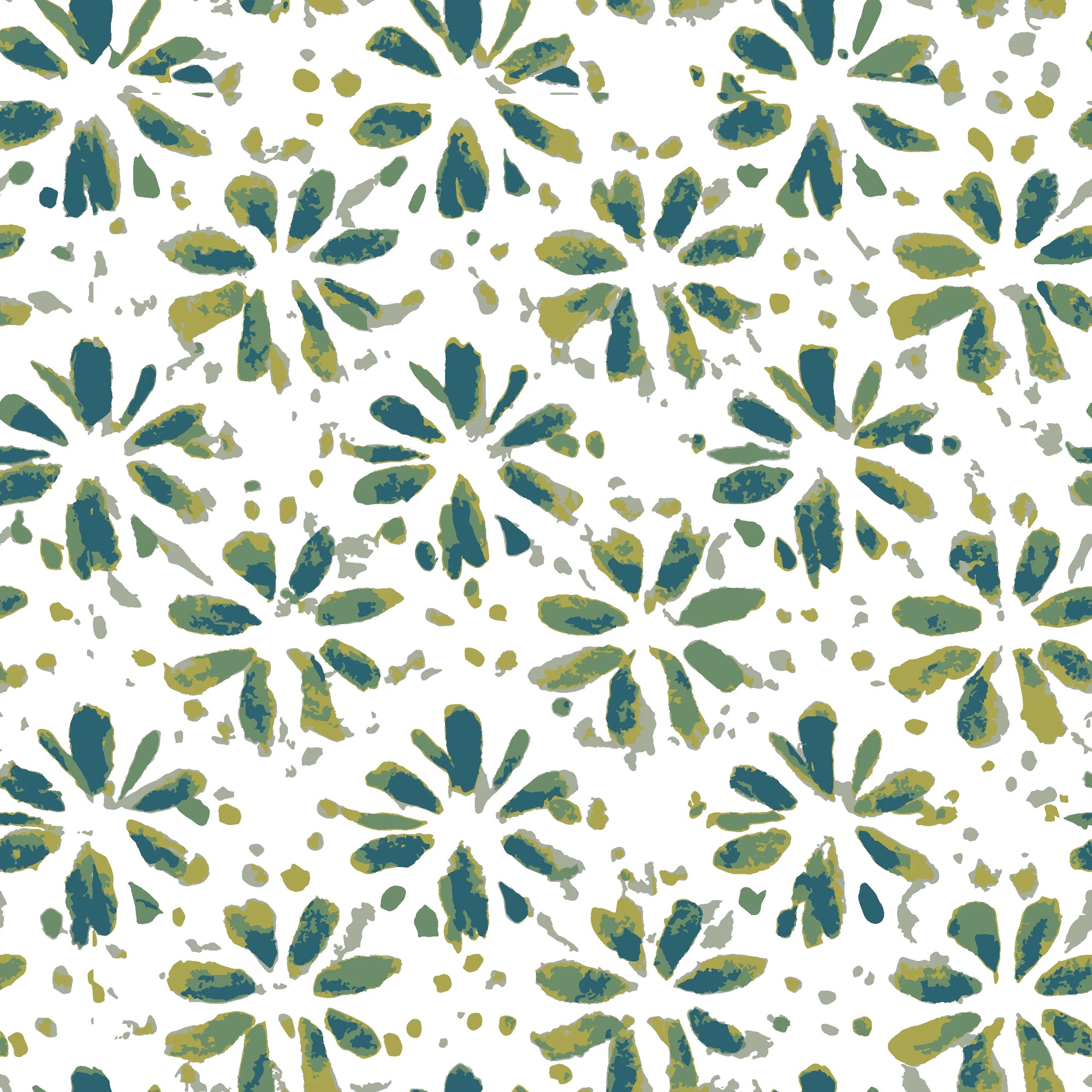 Gilt Scatter blue and green floral wallpaper
