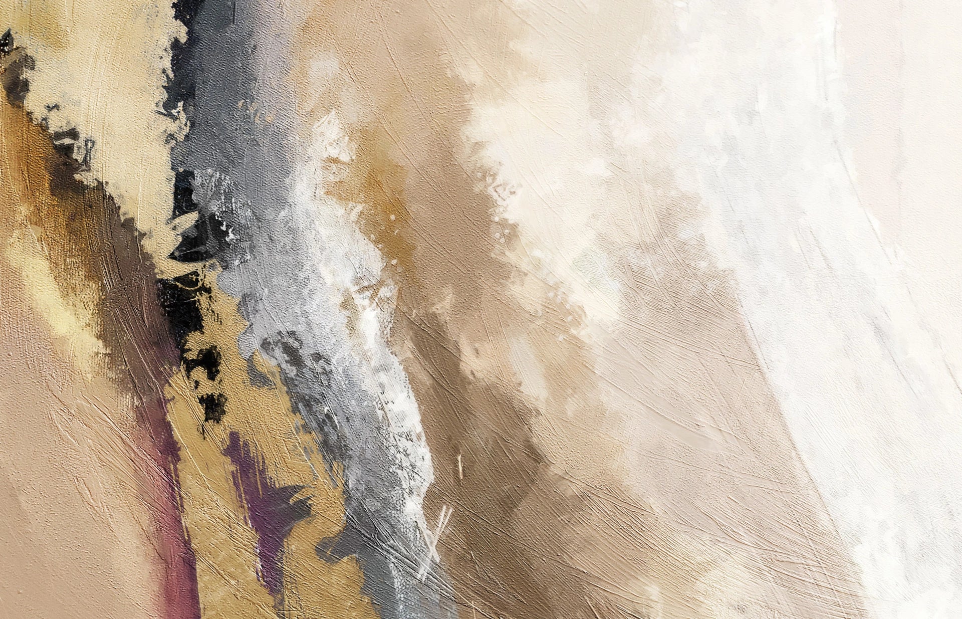 Gold brushstroke abstract expressionist wallpaper in neutral tones - Gold Brushstrokes