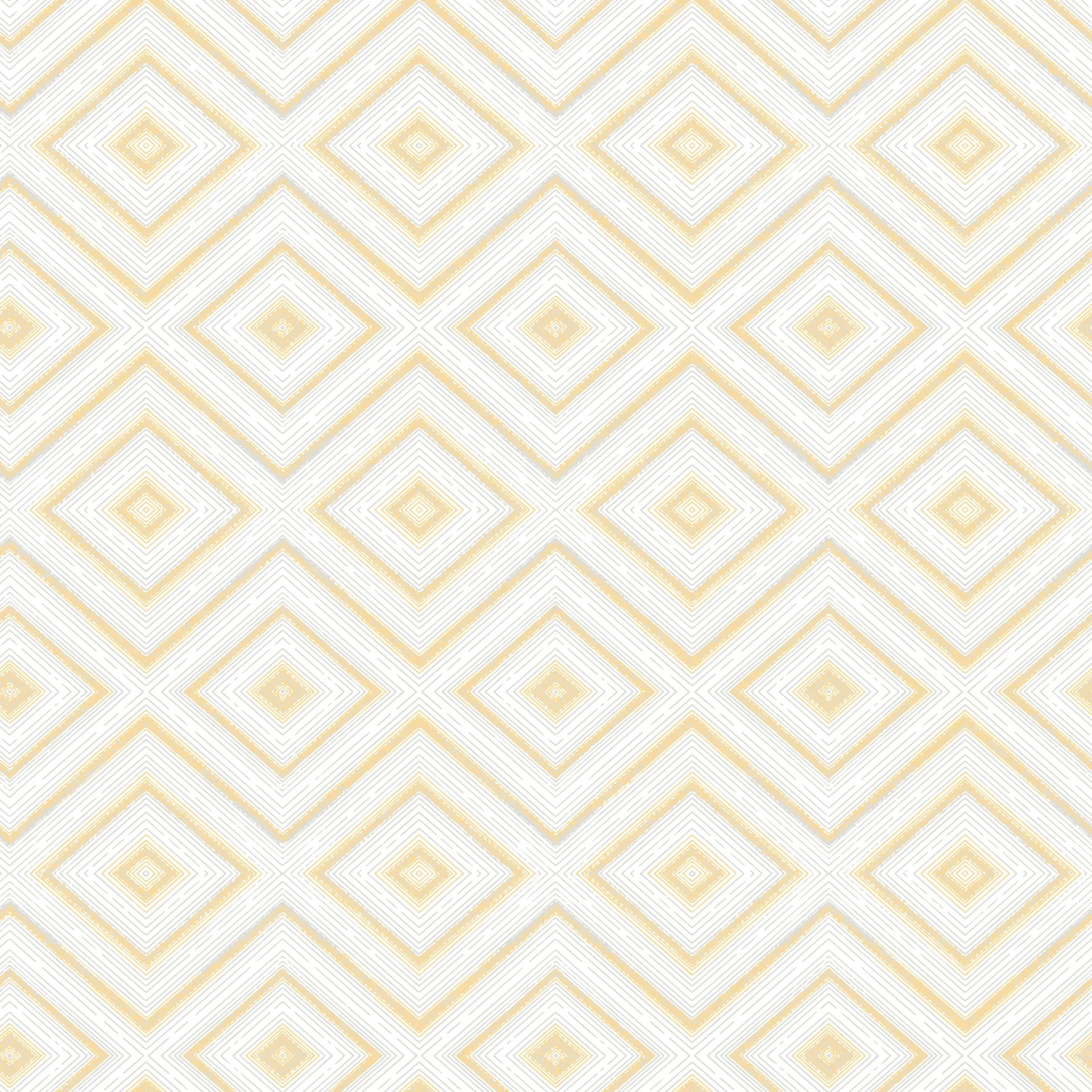 Golden and white geometric diamond pattern on Golden Echo peel and stick wallpaper