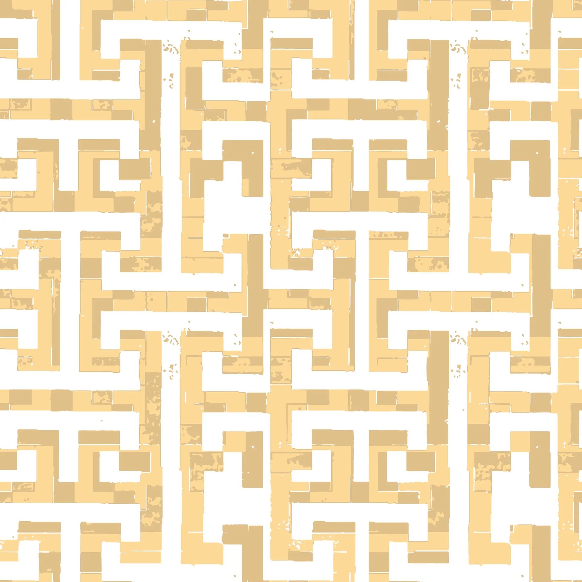 Textured tan geometric maze peel and stick wallpaper - Golden Path