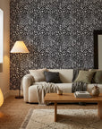 Grain Shift minimalist dash wallpaper in a warm and inviting living room