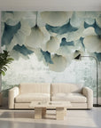Hanging Petals elegant cream and slate botanical adding character to a cozy bedroom