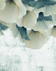 Linen-like peel and stick wallpaper with hanging cream slate petals - Hanging Petals