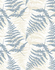 Harbor Fern blue botanical peel and stick wallpaper