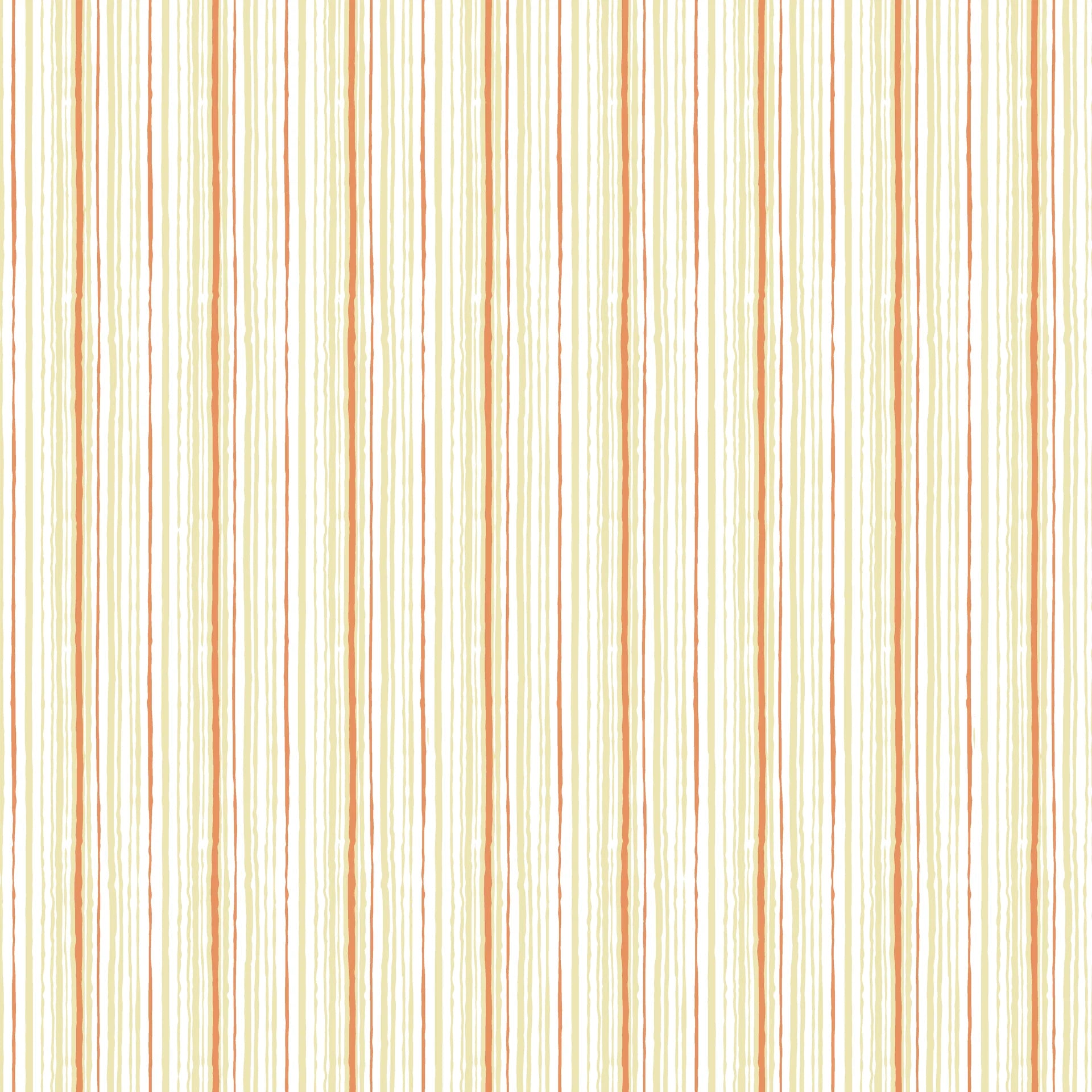 Textured light yellow and orange stripe peel and stick wallpaper - Harvest Stripe