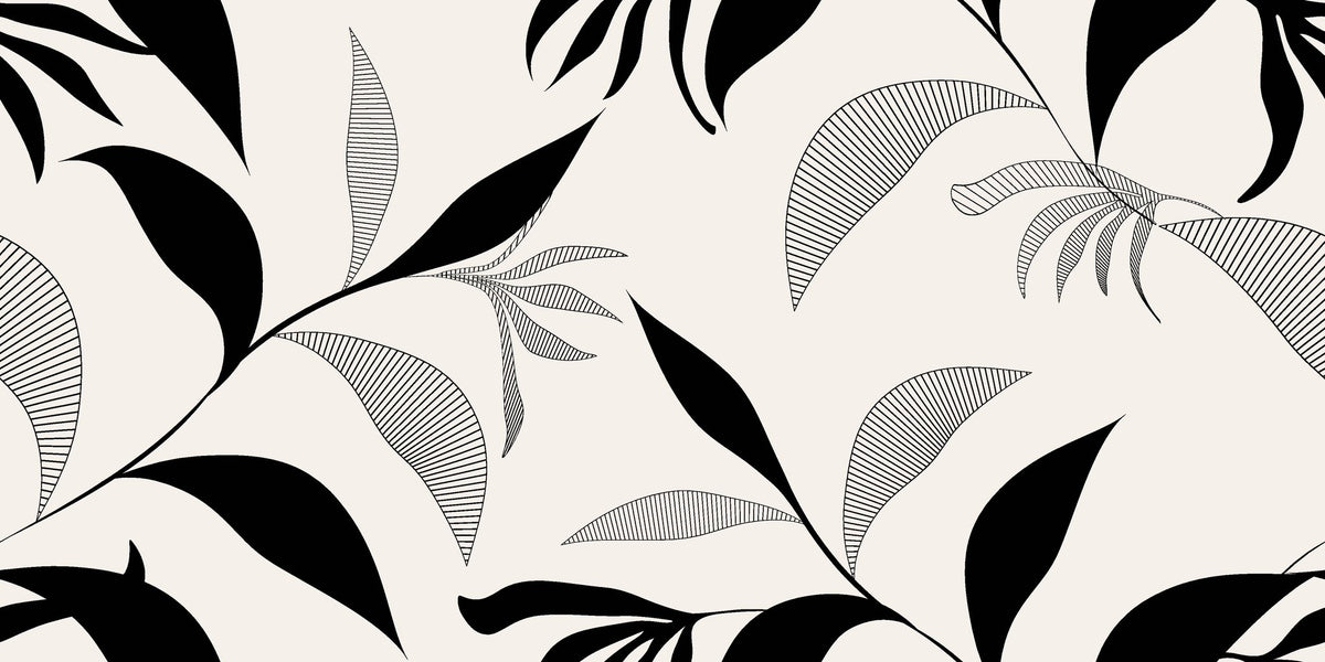 Hatched Frond earthy botanical wallpaper