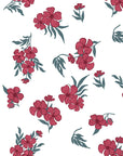 Smooth white red floral peel and stick wallpaper - Hidden Garden
