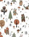 Woodland forest animal and tree nursery peel and stick wallpaper - Hidden Glade