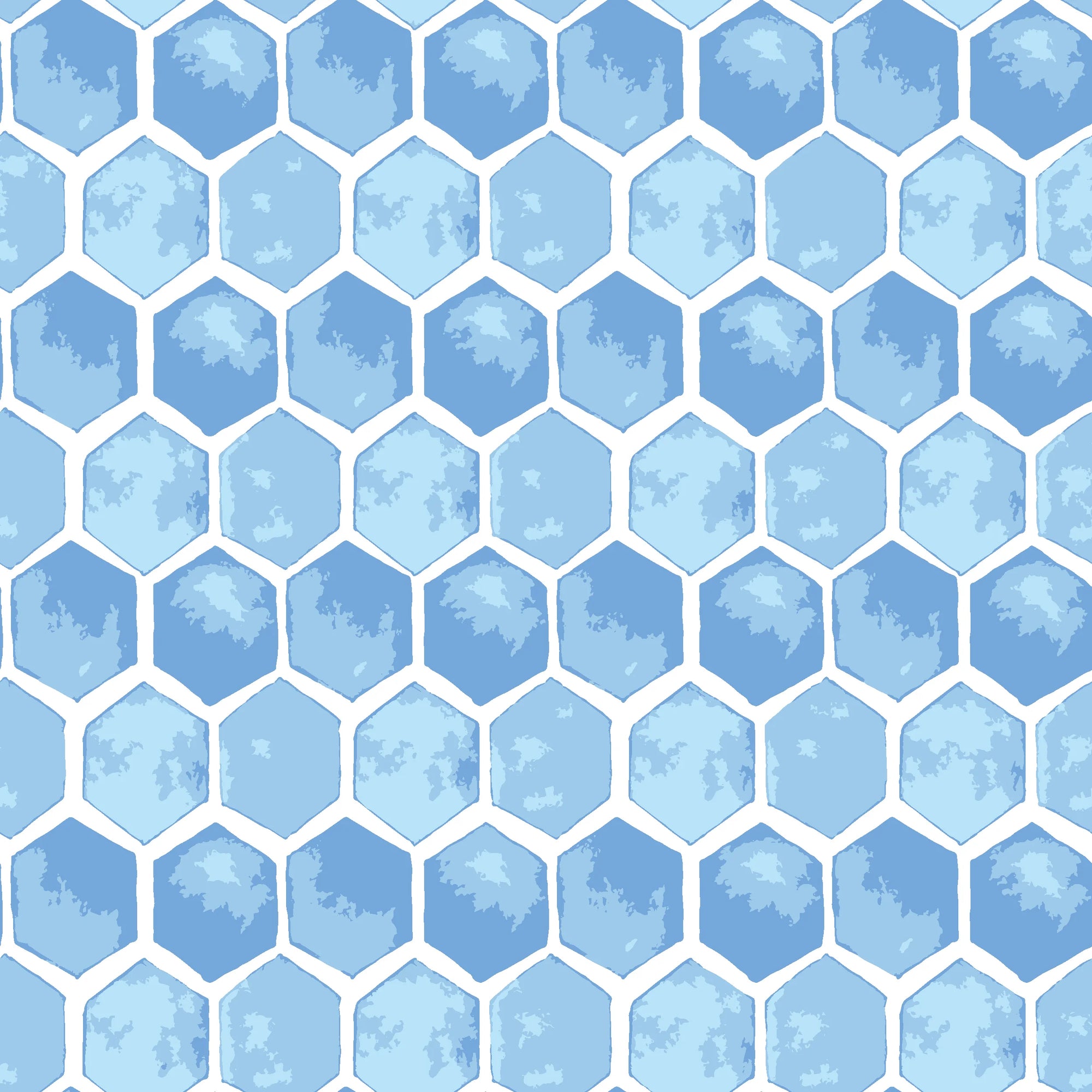 Hive Blue watercolor geometric peel and stick wallpaper