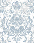 Honeyed Petal Mural dusty blue damask wallpaper