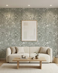 Hush & Palm sage green palm tree in a warm and inviting living room