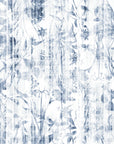 Indigo Reverie blue botanical peel and stick wallpaper creating ambiance in a serene bathroom