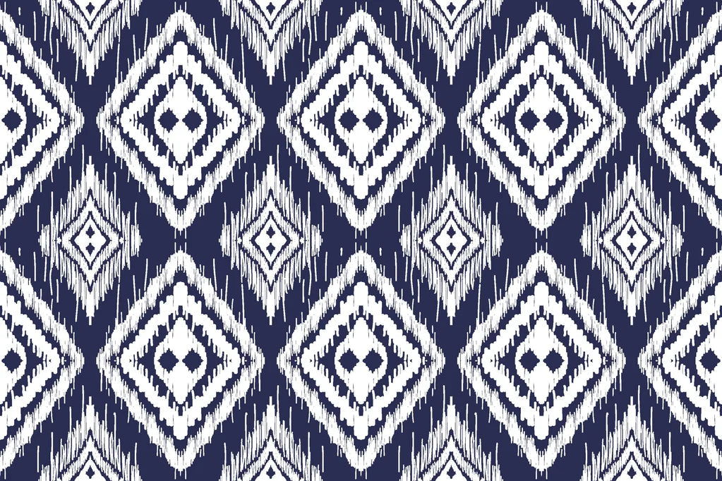 Indigo Shibori hand-dyed look wallpaper