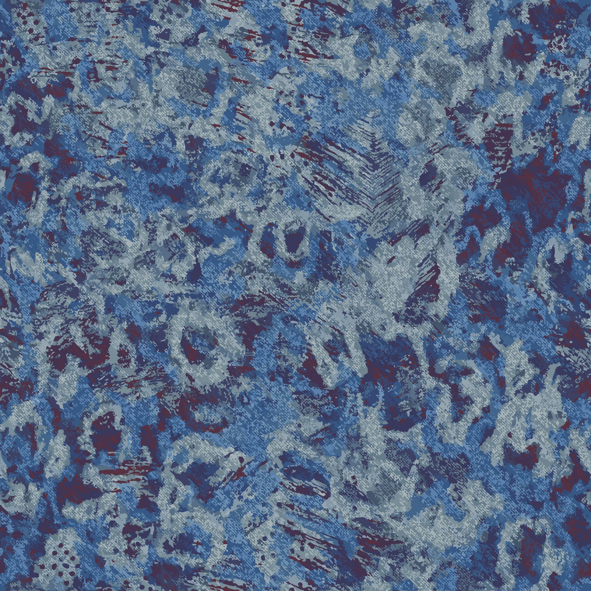 Indigo Static blue and navy abstract distressed texture wallpaper
