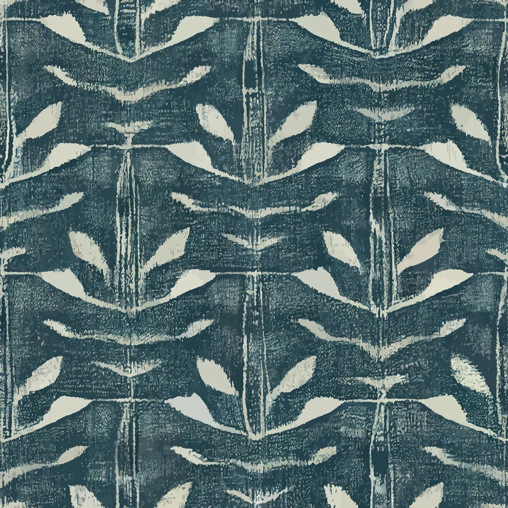 Indigo Vine blue foliage wallpaper