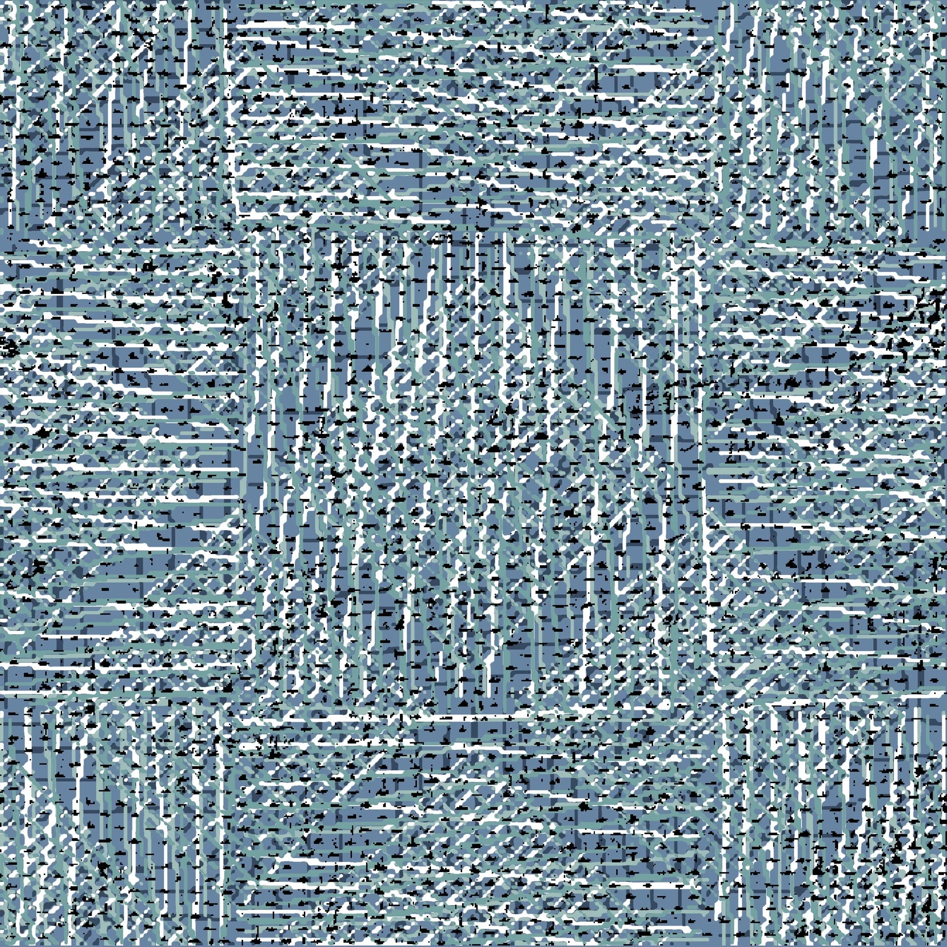 Contemporary Indigo Weave wallpaper with blue, white and teal crosshatch texture in modern abstract style