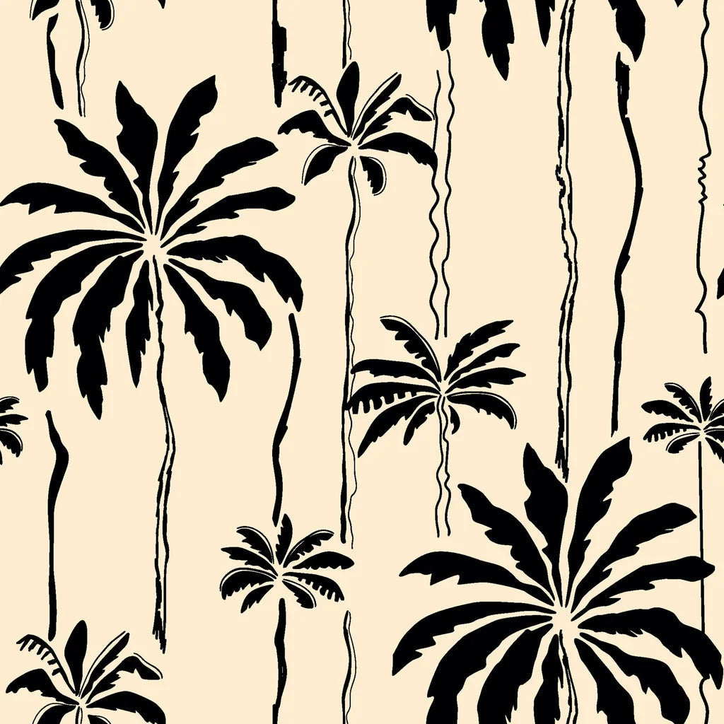 Ink Haven monochrome jungle wallpaper