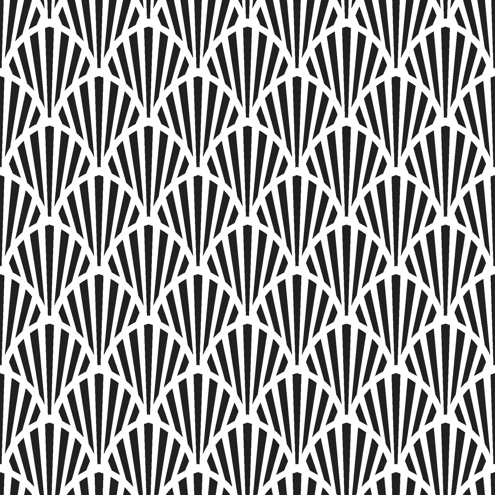 Ink & Light bold black and white art deco fan wallpaper
