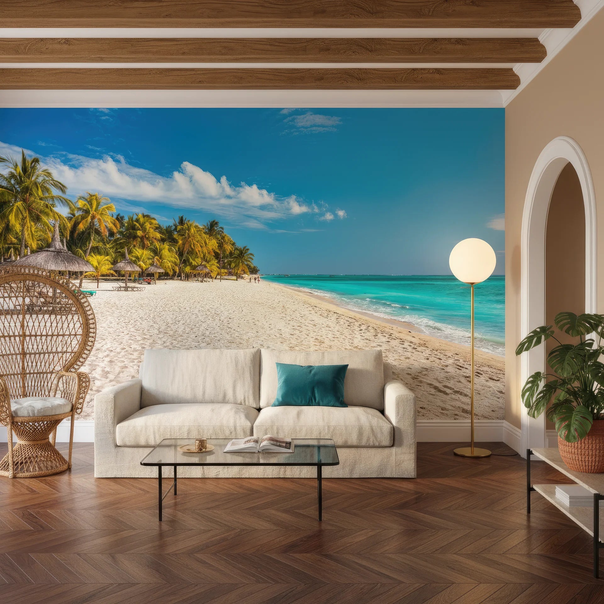 Paradise coastal island scenery with turquoise surroundings peel and stick