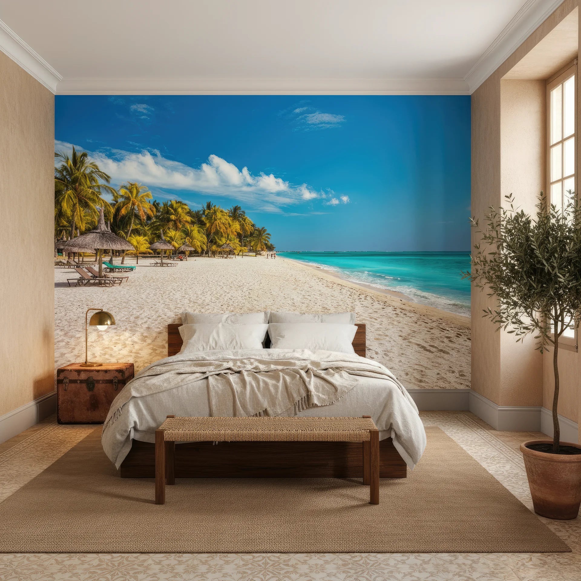 Exotic island landscape with pristine natural beauty peel and stick wallpaper