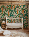 Wall covering with a repeating island rhythm pattern