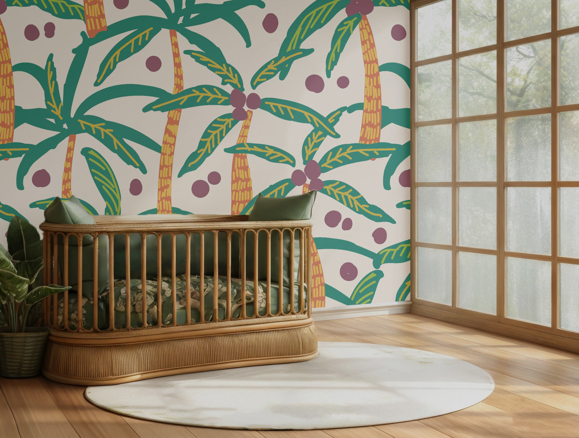 Wallpaper design capturing the musical energy of island life