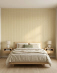 Ivory Plait tan woven wave adding character to a cozy bedroom