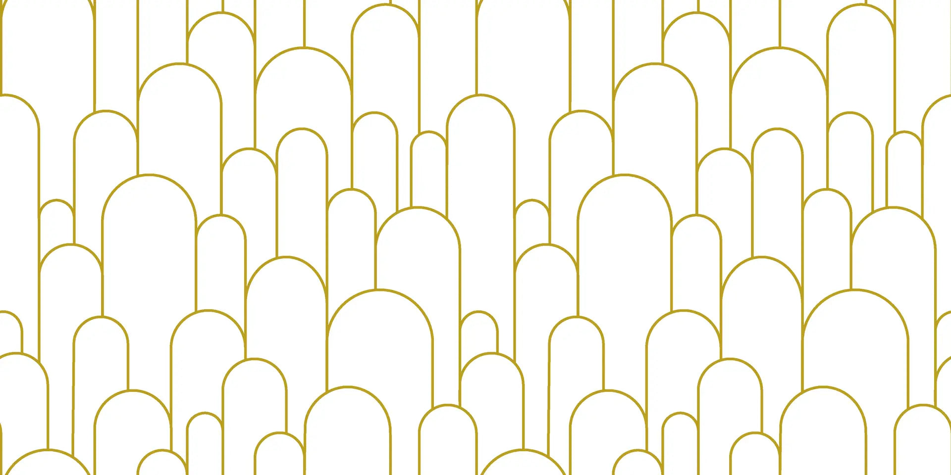 Ivory Promenade elegant gold art deco arch wallpaper