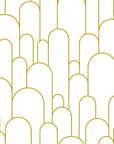 Ivory Promenade elegant gold art deco arch wallpaper