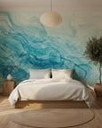 Soft jade green peel and stick wallpaper with watercolor effect