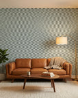 Jade Frames sage geometric rectangle in a warm and inviting living room