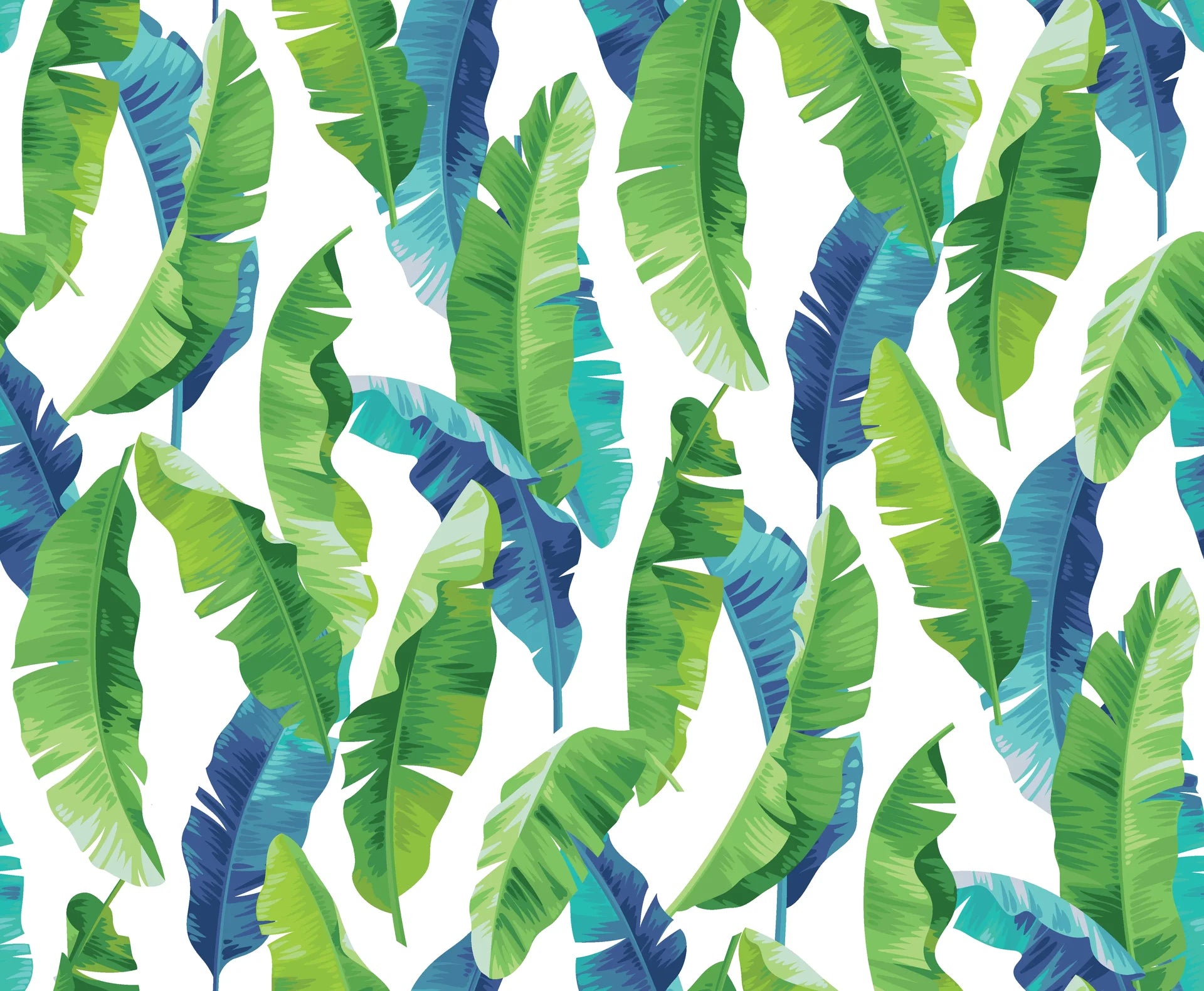 Smooth green banana leaf peel and stick wallpaper on white - Jade Surge