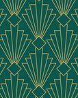 Jade & Gilt dramatic green and gold art deco wallpaper
