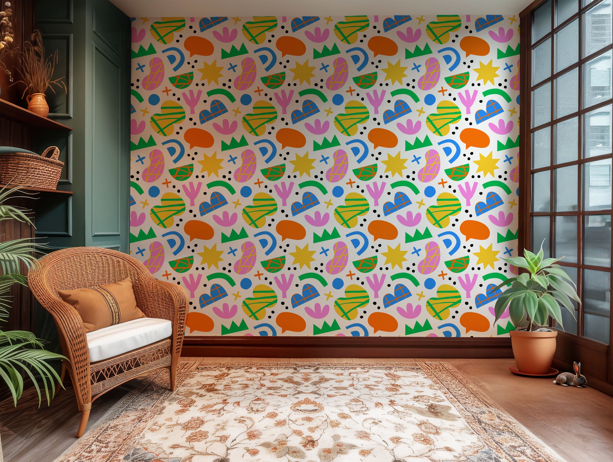 Vibrant wallpaper with a resonant, happy design