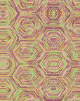 Textured green, pink, and maroon geometric peel and stick wallpaper - Jungle Echo