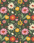 Textured wildflower and ladybug peel and stick wallpaper - Ladybug Bloom