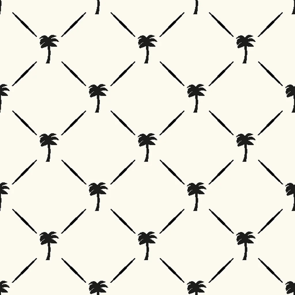 Latticed Isle tropical trellis wallpaper
