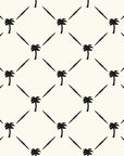 Latticed Isle tropical trellis wallpaper