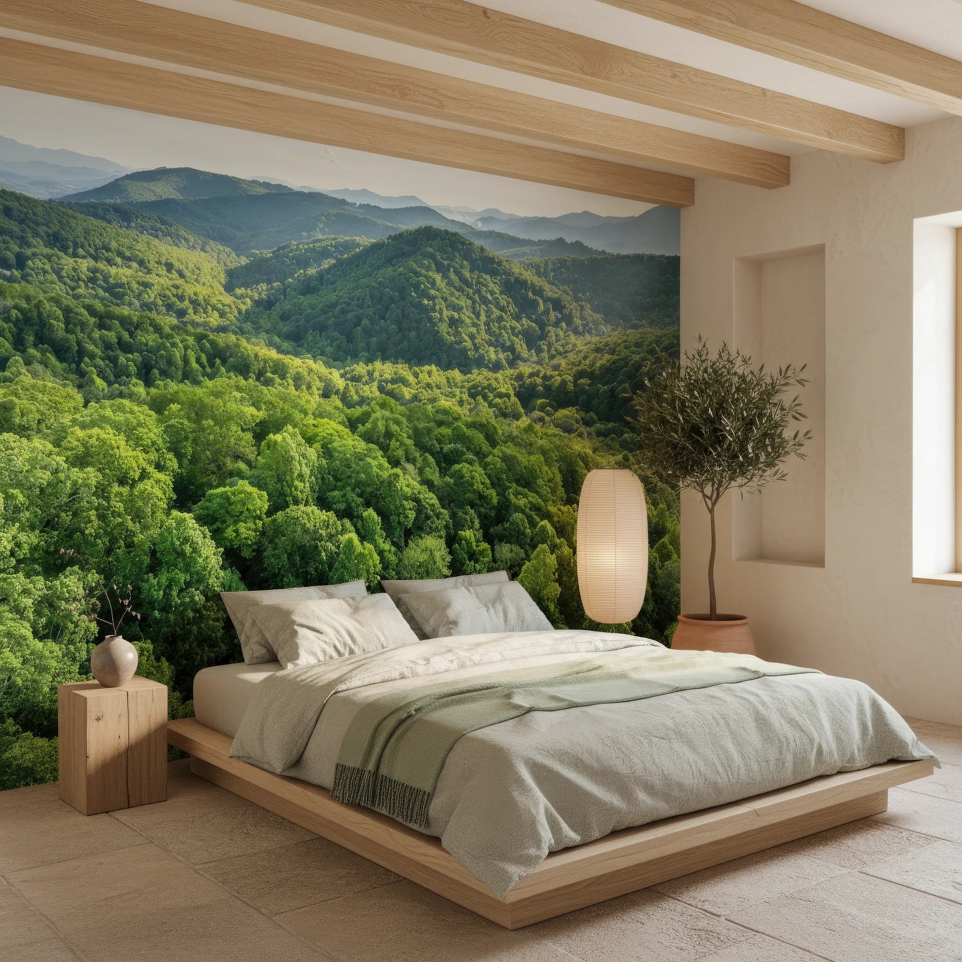 Green layers showing distance and natural perspective peel and stick